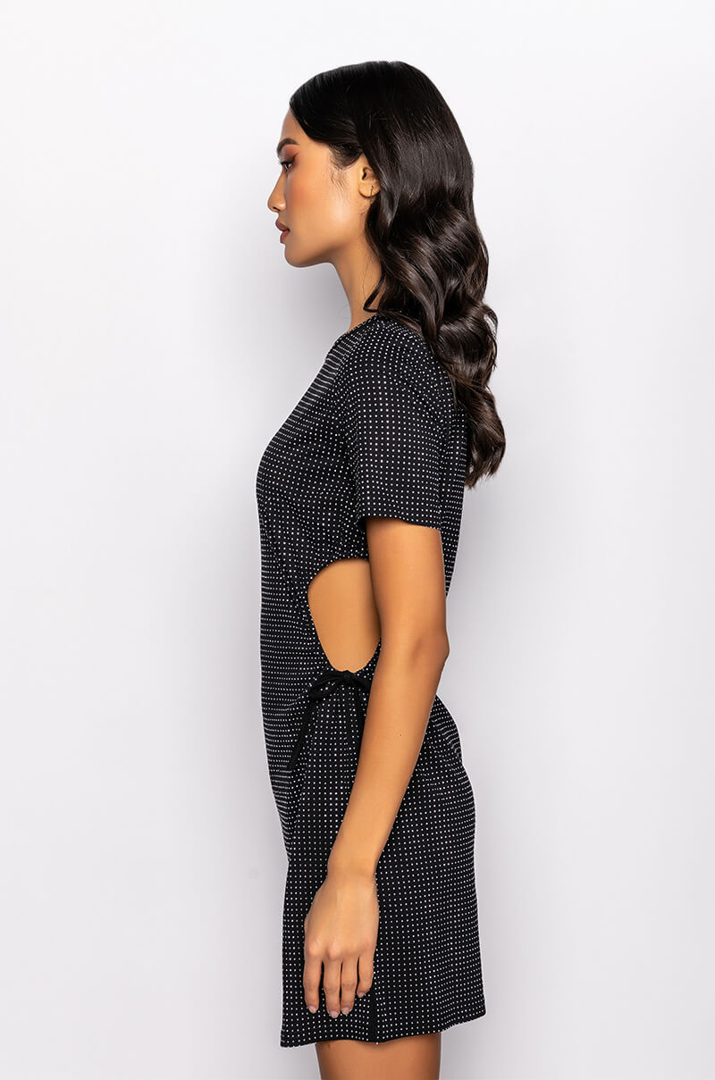 LEVEL UP T SHIRT DRESS WITH SIDE CUT OUT