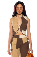 LEXI ADJUSTABLE ZIP SLEEVELESS TOP