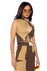 LEXI ADJUSTABLE ZIP SLEEVELESS TOP