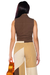 LEXI ADJUSTABLE ZIP SLEEVELESS TOP