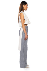 LEXIN CROP SELF TIE VEST IN WHITE
