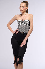 LIE TO ME BELTED CROPPED LEGGING