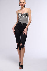 LIE TO ME BELTED CROPPED LEGGING