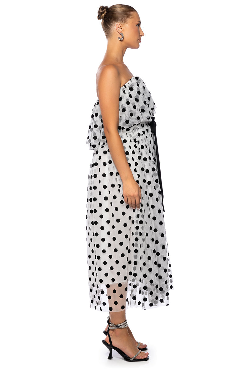 LIFE LIKE A MOVIE STRAPLESS MAXI DRESS