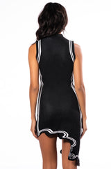 CAROLYN ABSTRACT HEM MINI DRESS