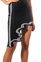 CAROLYN ABSTRACT HEM MINI DRESS