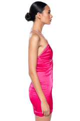 LIFE OF THE PARTY CUT OUT SATIN MINI DRESS