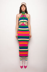 LIFESAVER STRIPE SWEATER DRESS
