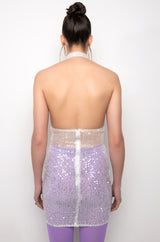 LIKE A DISCO BALL SEQUIN SHEER MINI DRESS