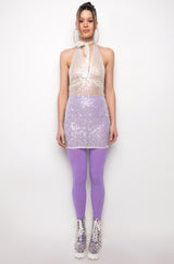 LIKE A DISCO BALL SEQUIN SHEER MINI DRESS