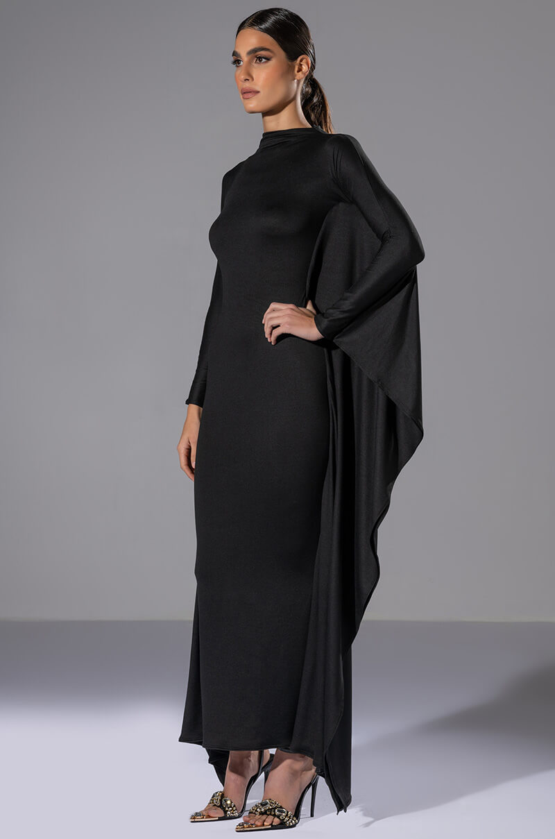 LIKE A STATUE BUTTERFLY SLEEVE MAXI DRESS