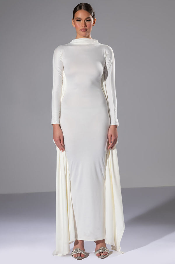 LIKE A STATUE BUTTERFLY SLEEVE MAXI DRESS