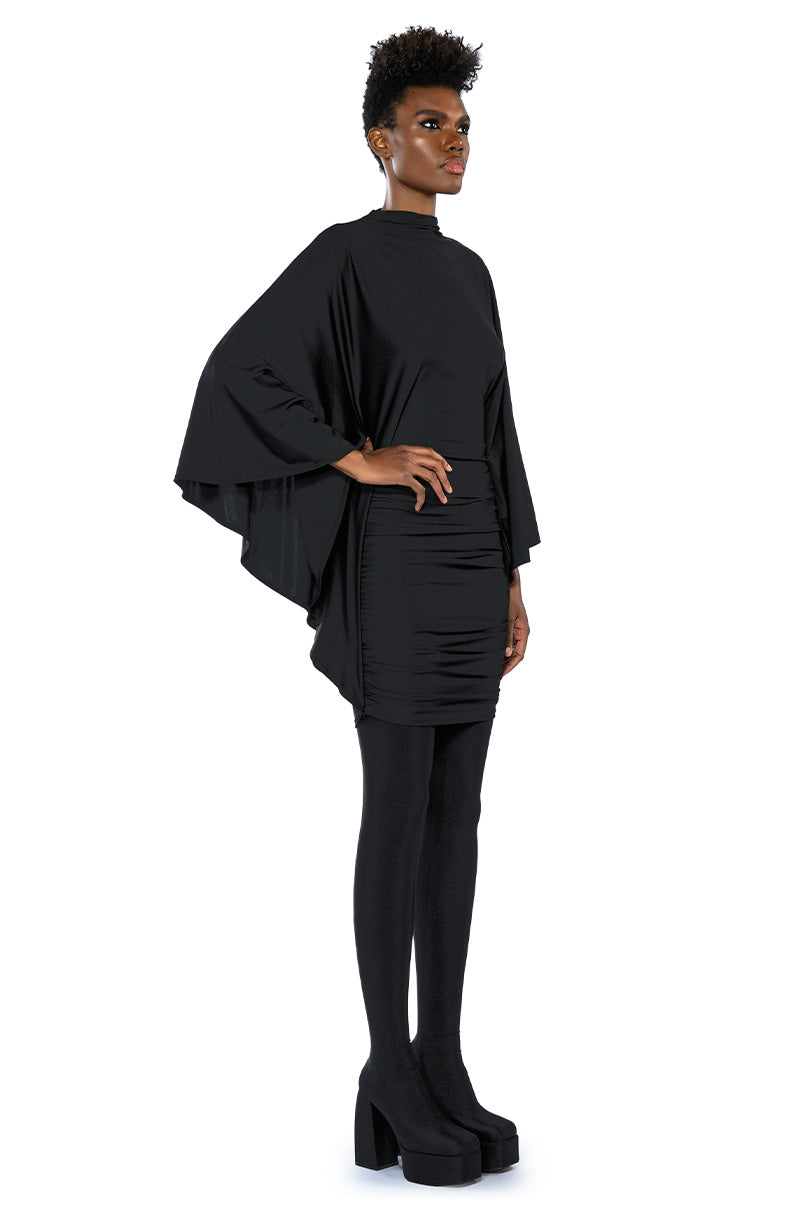 LIKE A STATUE BUTTERFLY SLEEVE MINI DRESS
