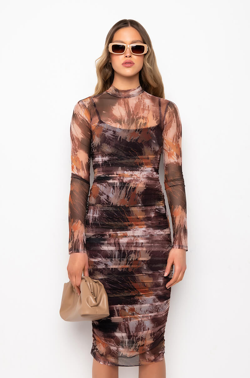 LIKE IT IS MIDI MESH DRESS