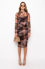 LIKE IT IS MIDI MESH DRESS
