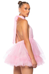LIKE ITS NOTHING HALTER MINI DRESS