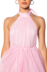 LIKE ITS NOTHING HALTER MINI DRESS