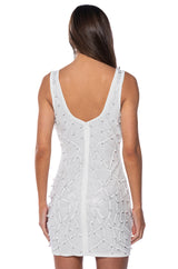 LIKE MAGIC EMBELLISHED DEEP V MINI DRESS
