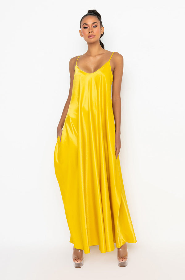 LIKE ROYALTY MAXI SATIN DRESS