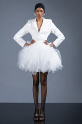 LIKEWISE BLAZER DRESS WITH TULLE SKIRT