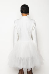 LIKEWISE BLAZER DRESS WITH TULLE SKIRT