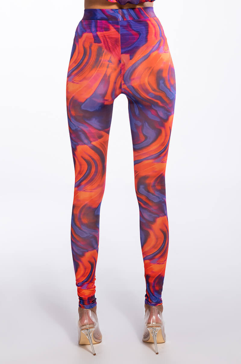 LILA MESH PATTERNED TOP AND LEGGING SET