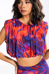 LILA MESH PATTERNED TOP AND LEGGING SET