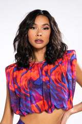 LILA MESH PATTERNED TOP AND LEGGING SET