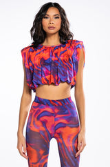 LILA MESH PATTERNED TOP AND LEGGING SET