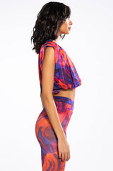 LILA MESH PATTERNED TOP AND LEGGING SET