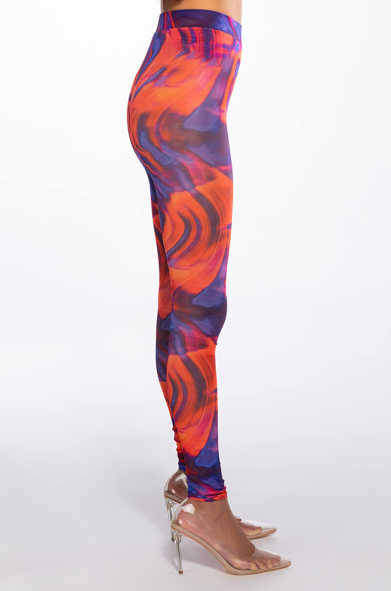 LILA MESH PATTERNED TOP AND LEGGING SET