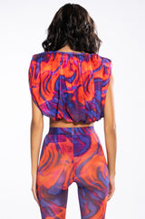 LILA MESH PATTERNED TOP AND LEGGING SET