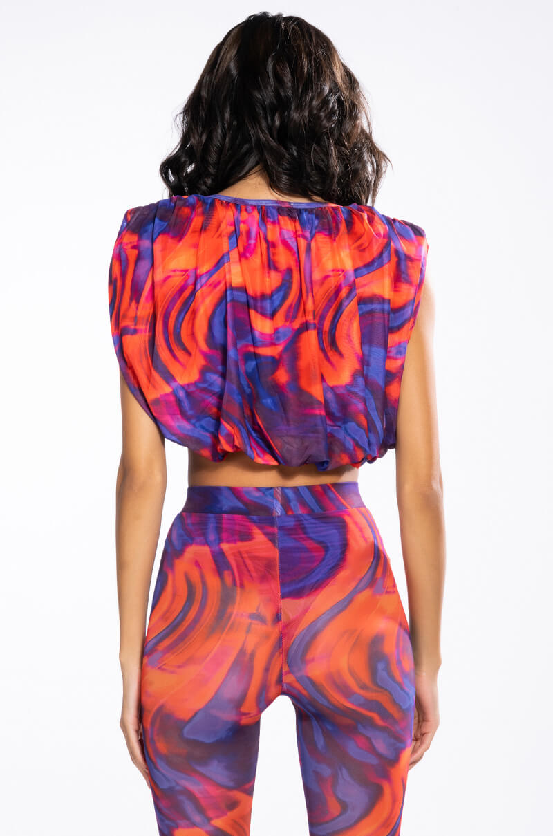 LILA MESH PATTERNED TOP AND LEGGING SET