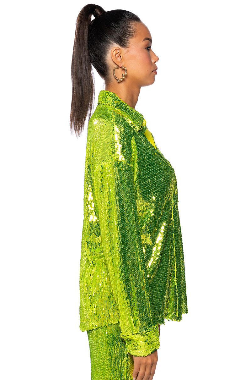 LIMEADE DREAMING SEQUIN SHIRT