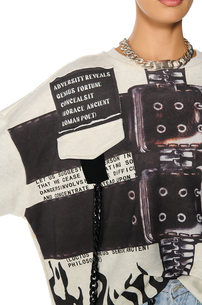 LIMITED EDITION CUT OUT GRAPHIC SWEATSHIRT