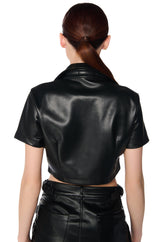 LIMITED EDITION FAUX LEATHER BUTTON DOWN SHIRT