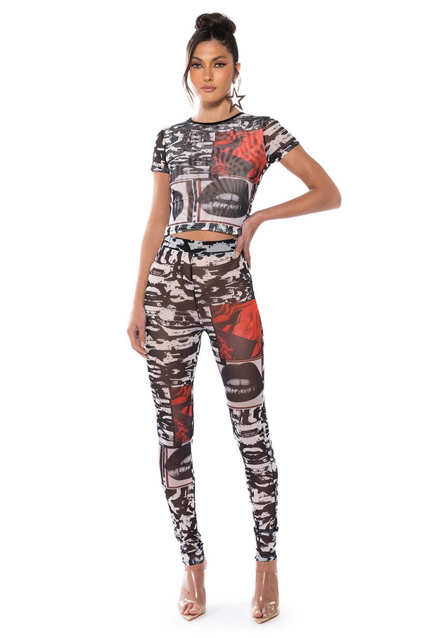 LIPS ARE SEALED MESH T SHIRT