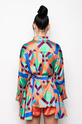 LIVE IT UP BUTTON UP MINI DRESS