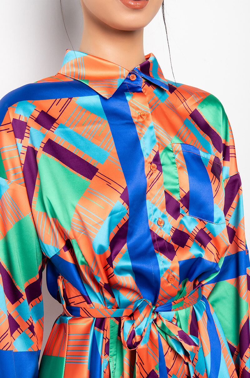 LIVE IT UP BUTTON UP MINI DRESS