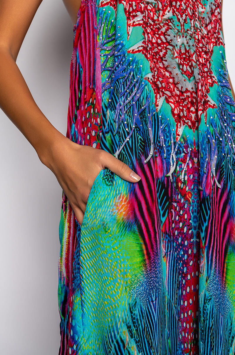 LIVE IT UP HALTER TOP MAXI DRESS
