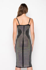 LIVE IT UP IN THIS RHINESTONE MIDI DRESS