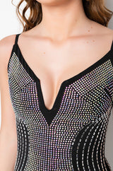 LIVE IT UP IN THIS RHINESTONE MIDI DRESS