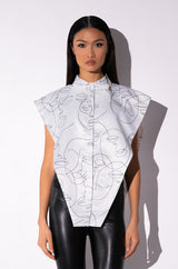 THE ONE AND ONLY TRIANGLE SHAPE BUTTONDOWN TOP