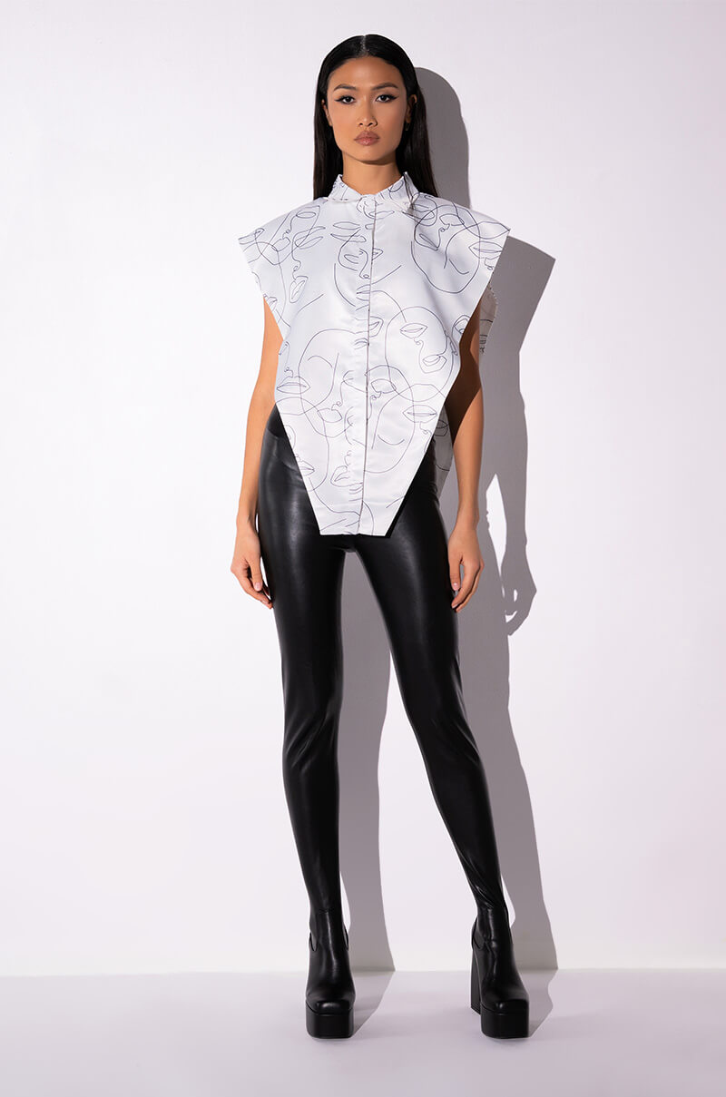 THE ONE AND ONLY TRIANGLE SHAPE BUTTONDOWN TOP