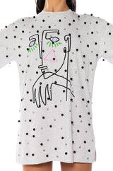 LIVING ART EMBELLISHED OVERSIZED T SHIRT