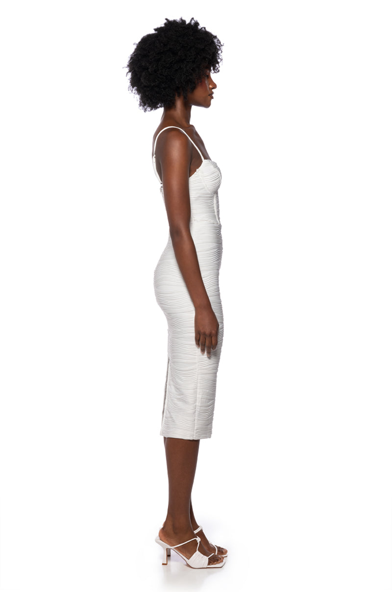 LIVING FOR YOU CORSET MIDI DRESS