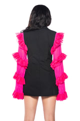 LIVING OVER THE TOP RUFFLE SLEEVE BLAZER MINI DRESS
