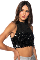 LOLA EMBELLISHED MESH TOP