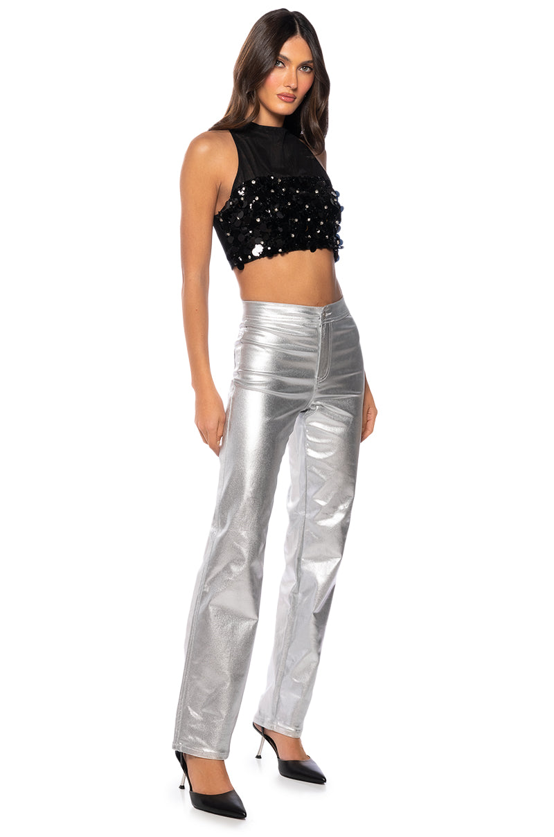 LOLA EMBELLISHED MESH TOP