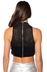 LOLA EMBELLISHED MESH TOP